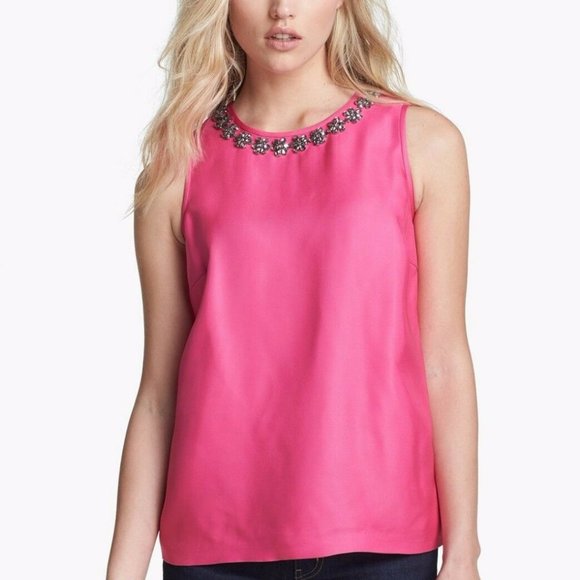 KATE SPADE DENNI Embellished  Zinia PINK Top - Picture 2 of 4